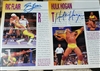 HULK HOGAN & RIC FLAIR  signed vintage wwf magazine pages