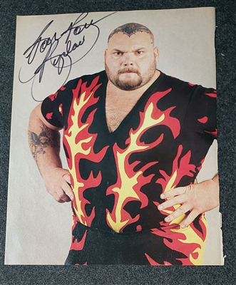 VINTAGE WWF MAGAZINE PAGE signed by BAM BAM BIGELOW