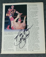 VINTAGE WWF MAGAZINE PAGE signed by BAM BAM BIGELOW