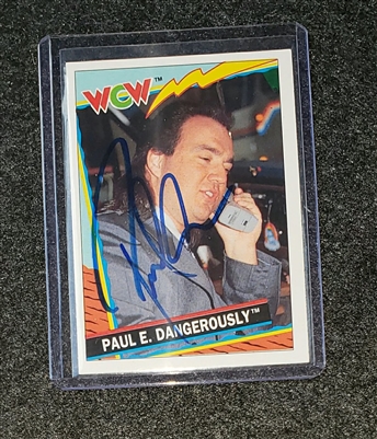 ***RARE***  PAUL HEYMAN signed wcw 1992 UK exclusive card
