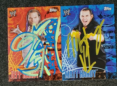 ***RARE***  WWF TOPPS 2007 UK EXCLUSIVE CARDS signed by THE HARDY BOYS
