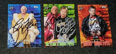 ***RARE***  WWF TOPPS 2007 UK EXCLUSIVE CARDS signed by RODDY PIPER & RIC FLAIR