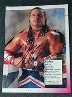 VINTAGE WWF MAGAZINE PAGE signed by BRITISH BULLDOG