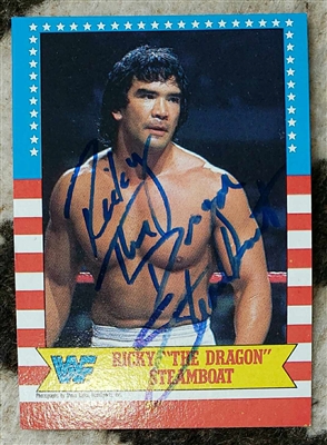 RICKY STEAMBOAT signed 1987 TOPPS trading card