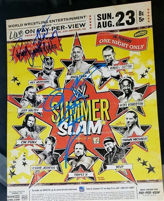 JEFF HARDY & REY MYSTERIO signed SUMMERSLAM poster