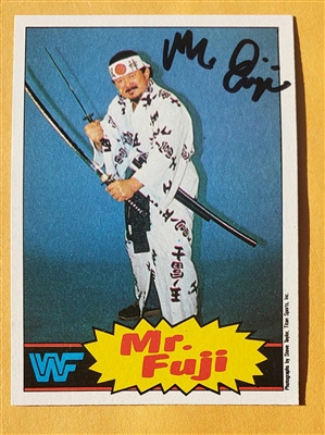 MR. FUGI signed 1985 TOPPS vintage card