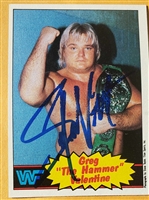 GREG VALENTINE signed 1985 TOPPS vintage card