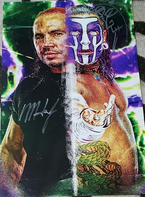 THE HARDY BOYZ signed 11x17 poster! Matt & Jeff Hardy!