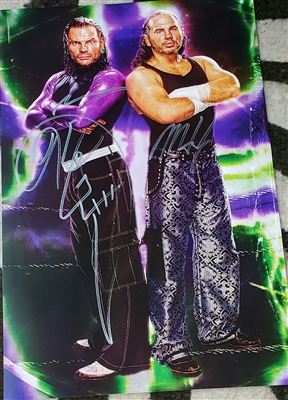 THE HARDY BOYZ signed 11x17 poster! Matt & Jeff Hardy!