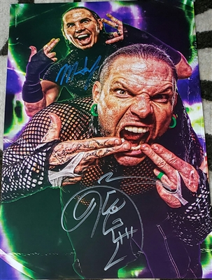THE HARDY BOYZ signed 11x17 poster! Matt & Jeff Hardy!