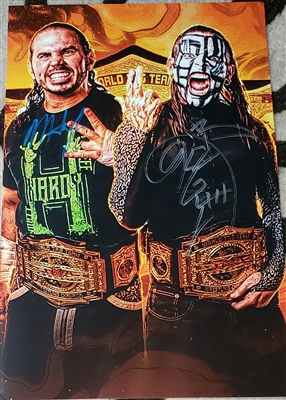 THE HARDY BOYZ signed 11x17 poster! Matt & Jeff Hardy!