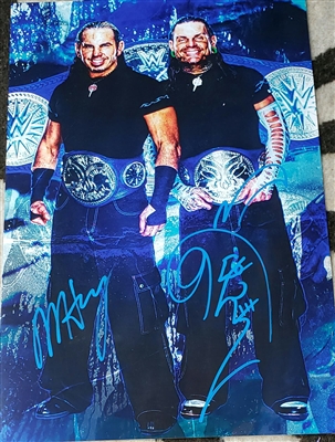 THE HARDY BOYZ signed 11x17 poster! Matt & Jeff Hardy!