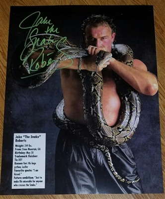 JAKE THE SNAKE ROBERTS signed poster