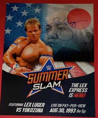LEX LUGER signed summerslam poster