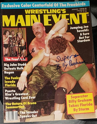 SUPERSTAR BILLY GRAHAM & MICHAEL PS HAYES signed magazine