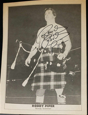 ROWDY RODDY PIPER signed PWI wrestling album #5 pinup
