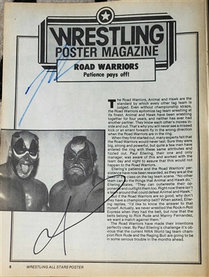 ROAD WARRIORS signed magazine page