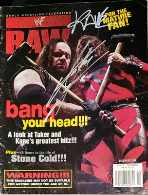 UNDERTAKER & KANE signed magazine