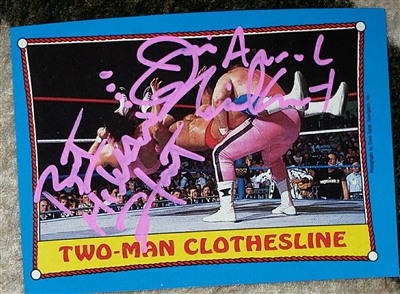 HART FOUNDATION signed 1987 topps card