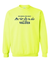 Hi-Vis Crew Values Sweatshirt - Safety Green