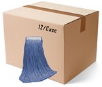 BULK CASE (12/Cs) - 20 OZ   BLUE   Blend CUT-END Wet Mop--1 1/4" BAND
