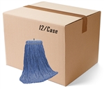BULK CASE (12/Cs) - 20 OZ   BLUE   Blend CUT-END Wet Mop--BOLT STYLE