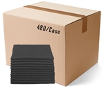 BULK CASE (480/CS) 12" x 12"   BLACK   (200 GSM) 80/20 TERRY Microfiber Cleaning Cloths