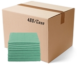BULK CASE (480/CS) 12" x 12"   GREEN   (200 GSM) 80/20 TERRY Microfiber Cleaning Cloths