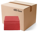 BULK CASE (480/CS) 12" x 12"   RED   (200 GSM) 80/20 TERRY Microfiber Cleaning Cloths