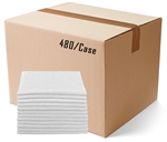 BULK CASE (480/CS) 12" x 12"   WHITE   (200 GSM) 80/20 TERRY Microfiber Cleaning Cloths