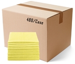 BULK CASE (480/CS) 12" x 12"   YELLOW   (200 GSM) 80/20 TERRY Microfiber Cleaning Cloths