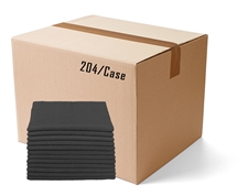 BULK CASE (204/CS) 16" X 16"   BLACK   (300 GSM) 80/20 TERRY Microfiber Cleaning Cloths