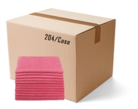 BULK CASE (204/CS) 16" X 16"   BURGUNDY   (300 GSM) 80/20 TERRY Microfiber Cleaning Cloths