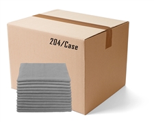 BULK CASE (204/CS) 16" X 16"   GRAY   (300 GSM) 80/20 TERRY Microfiber Cleaning Cloths