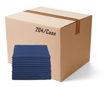 BULK CASE (204/CS) 16" X 16"   NAVY   (300 GSM) 80/20 TERRY Microfiber Cleaning Cloths