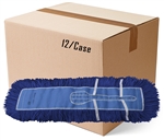 BULK CASE (12/Cs)  -  5" x 36" BLUE CLOSED LOOP Launderable DUST MOP