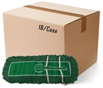 BULK CASE (18/Cs)  -  5" x 18" GREEN CLOSED LOOP Launderable DUST MOP