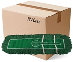 BULK CASE (12/Cs)  -  5" x 60" GREEN CLOSED LOOP Launderable DUST MOP