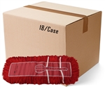 BULK CASE (18/Cs)  -  5" x 24" RED CLOSED LOOP Launderable DUST MOP
