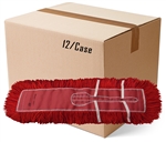 BULK CASE (12/Cs)  -  5" x 48" RED CLOSED LOOP Launderable DUST MOP