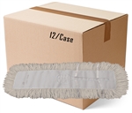 BULK CASE (12/Cs)  -  5" x 36" WHITE CLOSED LOOP Launderable DUST MOP