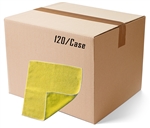 BULK CASE (120/CS) 12" X 12"   YELLOW   Microfiber COMBINATION Scrubber Cloths