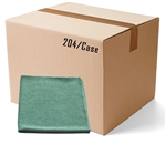 BULK CASE (204/CS) 16"x16"   GREEN   TEXTURED GLASS Cleaning Microfiber Cloths
