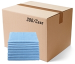 BULK CASE (300/Cs) Microfiber Terry Cloths - Light-Weight - 16" x 16" | 200gsm | BLUE