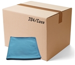 BULK CASE (204/CASE) 16"x16" SMOOTH   BLUE   GLASS CLEANING Microfiber Cloths