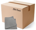 BULK CASE (204/Cs) 16" x 16"   GRAY   SUEDE Microfiber Cloths