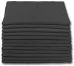 DOZEN BLACK 12" x 12"   (200 GSM) 80/20 TERRY Microfiber Cleaning Cloths
