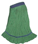 X-LARGE   GREEN   Blend LOOPED-END Wet Mop--1 1/4" BAND