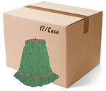 BULK CASE (12/Cs) - LARGE   GREEN   Blend LOOPED-END Wet Mop--BOLT STYLE