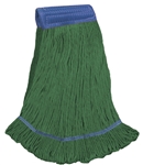 X-LARGE GREEN Premium Blend Economical LOOPED-END Wet Mop--5" BAND